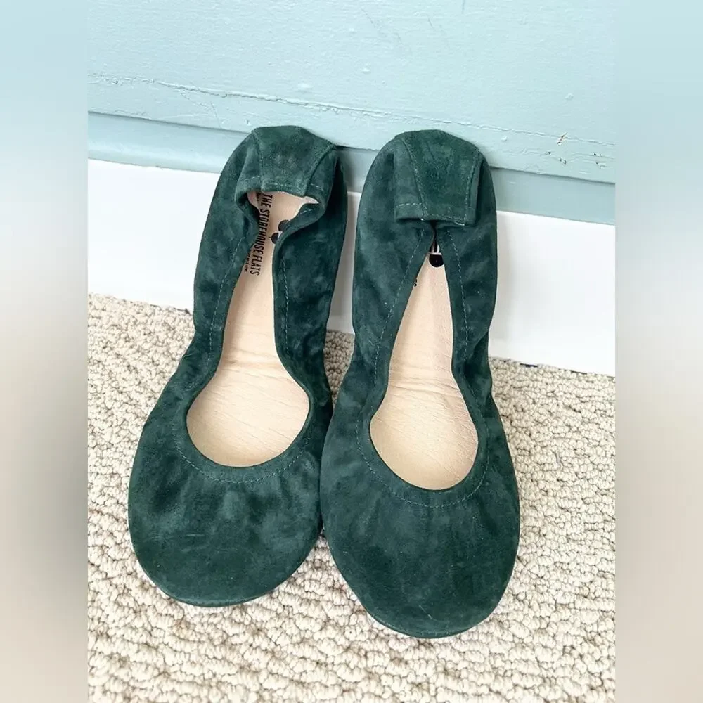 The storehouse flats NWOT green suede ballet flats foldable travel size 9